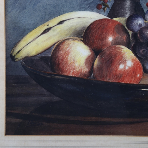 2144 - Mid-20th century watercolour, still life study, unsigned, 35cm x 48cm, framed