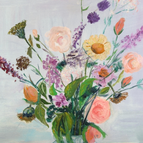 2148 - Kazi (Karen Zimson Denmark), oil on canvas, still life flowers, signed and dated 1996, inscribed on ... 