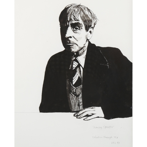 2150 - Monochrome ink/watercolour, Stanley Spencer, Salvation Through Sex 27.2.97, initialled SR, sheet 32c... 