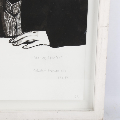 2150 - Monochrome ink/watercolour, Stanley Spencer, Salvation Through Sex 27.2.97, initialled SR, sheet 32c... 