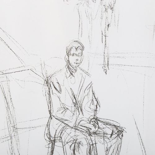 2151 - Alberto Giacometti (1901 - 1966), seated man and a sculpture, original lithograph 1961 from the edit... 