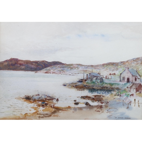 2153 - William Arthur Carrick (1879 - 1964), watercolour, Scottish harbour scene, signed, 25cm x 35cm, fram... 