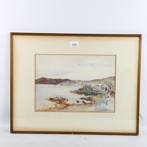 2153 - William Arthur Carrick (1879 - 1964), watercolour, Scottish harbour scene, signed, 25cm x 35cm, fram... 