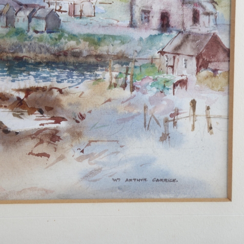 2153 - William Arthur Carrick (1879 - 1964), watercolour, Scottish harbour scene, signed, 25cm x 35cm, fram... 