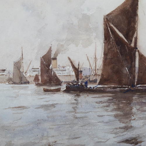 2176 - Arthur Burgess, watercolour, sailing barges, signed, 27cm x 38cm, framed