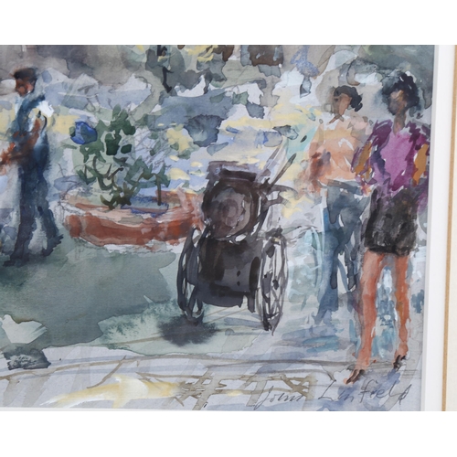 2177 - John Linfield, watercolour, Piazza Della Republica Rome, signed, 33cm x 49cm, framed