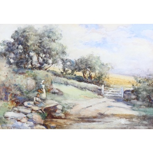 2182 - C O'Neill, watercolour, rural scene, 23cm x 32cm, framed