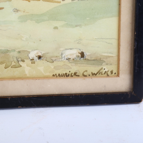 2190 - Maurice Canning Wilks, watercolour, Glenmalure, Co Wicklow, signed with Belfast framing label verso,... 