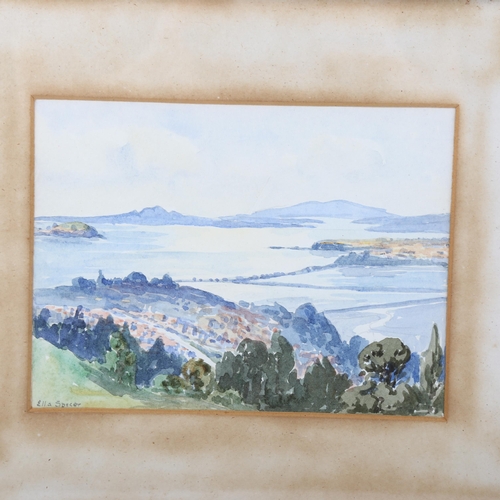 2193 - Ella Spicer, pair of watercolours, New Zealand landscapes, 12cm x 17cm, framed