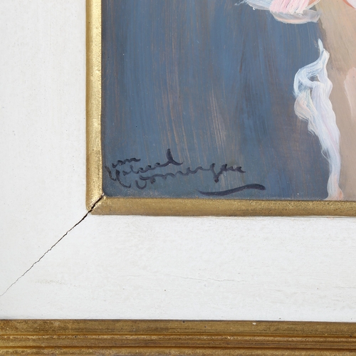 2196 - Jean Gabriel Domergue (1889 - 1962), oil on board, Tete De Femme, signed with Frost & Reed stock lab... 