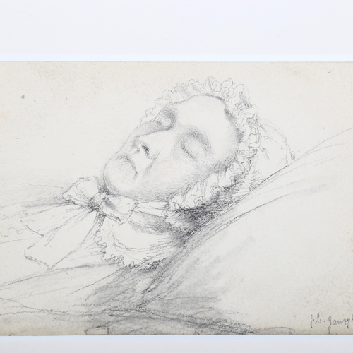 2208 - Jessica Landseer (1810 - 1880) (sister of Edwin Landseer), pencil sketch, study of a sleeping woman,... 