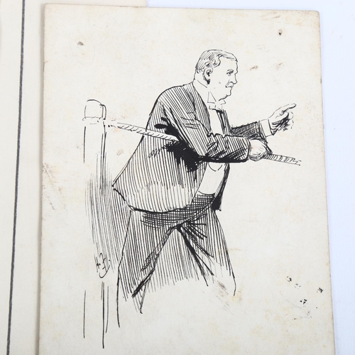 2209 - Harry Furniss (1854 - 1925), 2 original illustrations circa 1900, including deck games on an ocean l... 