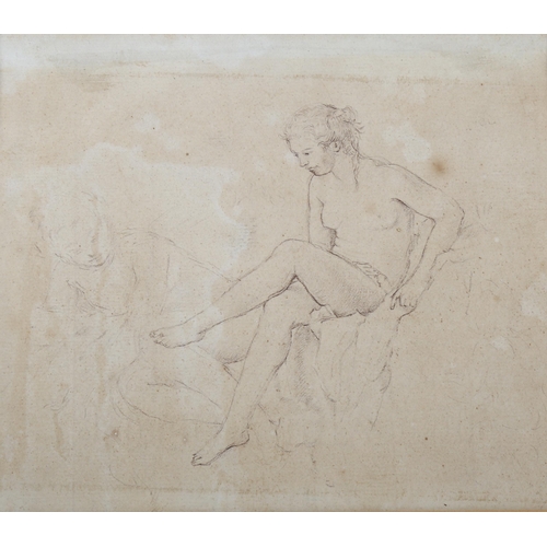 2216 - Attributed to George Chinnery (1774 - 1852), ink sketch, figure study on watermarked paper, 1818, 16... 