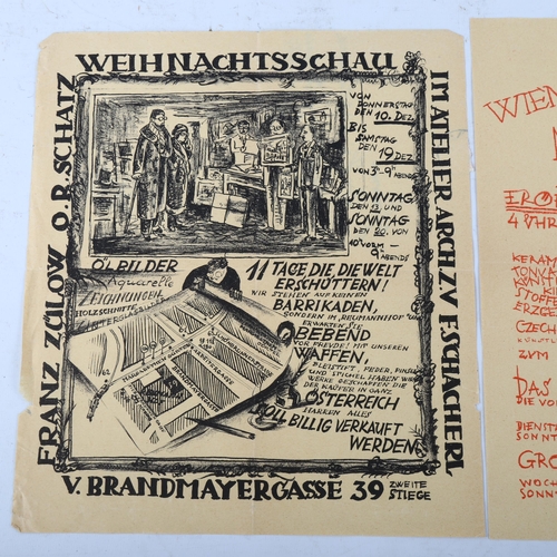 2218 - Franz Von Zulow and Ernst Huber, 3 rare original secessionist 1920s Exhibition lithographs for galle... 