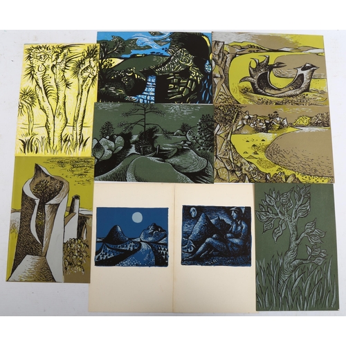 2222 - John Craxton, 16 colour lithographs, published 1944, 20cm x 14cm, unframed