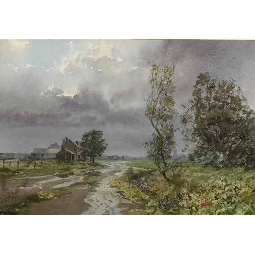 2241 - Ashton Cannell (1927 - 1994), watercolour, after rain Suffolk, 33cm x 52cm, framed