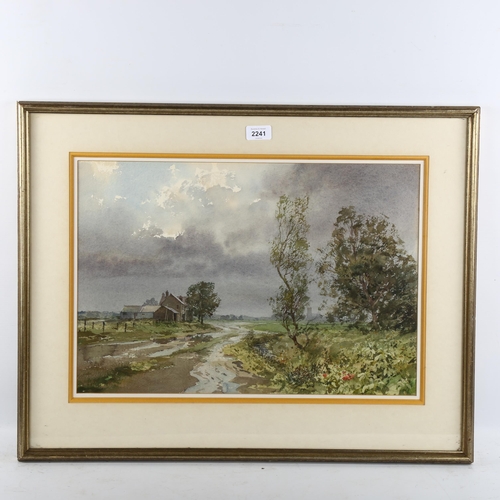 2241 - Ashton Cannell (1927 - 1994), watercolour, after rain Suffolk, 33cm x 52cm, framed