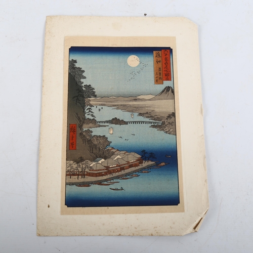 2245 - Hiroshige, woodblock print, Ishiyama Temple, image 27cm x 18cm, unframed