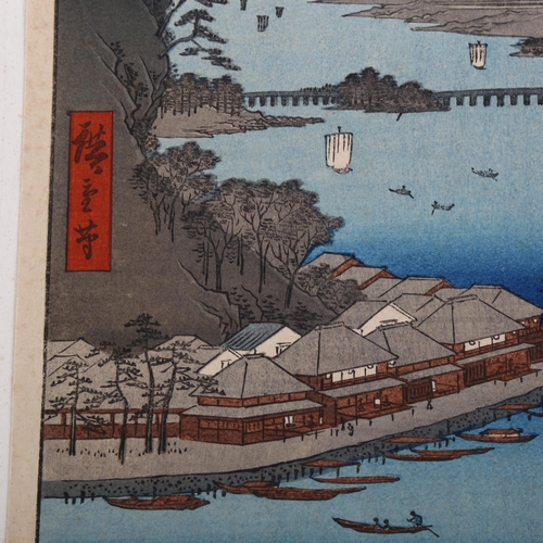 2245 - Hiroshige, woodblock print, Ishiyama Temple, image 27cm x 18cm, unframed