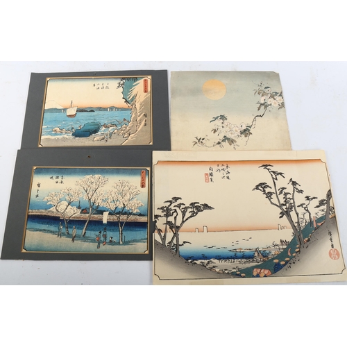 2246 - 19th century Japanese School, study of blossom, and a group of other woodblock prints (3)