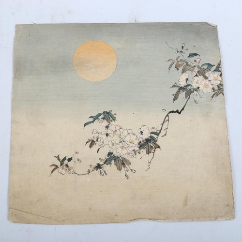 2246 - 19th century Japanese School, study of blossom, and a group of other woodblock prints (3)