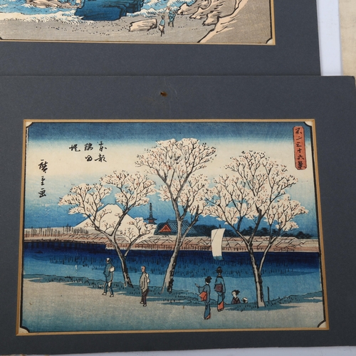 2246 - 19th century Japanese School, study of blossom, and a group of other woodblock prints (3)