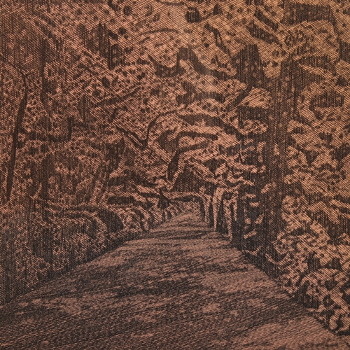 2254 - Norman Stevens, engraving, lane, signed in pencil, no. 25/150, image 34cm x 31cm, framed