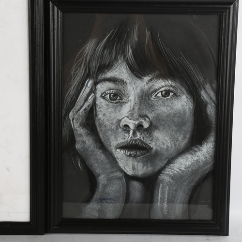 2273 - Clive Fredriksson, 2 charcoal/pastel portraits, largest 50cm x 40cm, framed (2)