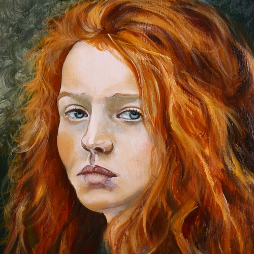 2274 - Clive Fredriksson, oil on board, red headed girl, 44cm x 33cm, framed