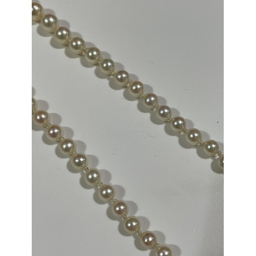 150 - A single-strand cultured pearl necklace, the 93 graduated cultured pearls measuring 3.3mm to 8.3mm, ... 