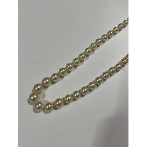 150 - A single-strand cultured pearl necklace, the 93 graduated cultured pearls measuring 3.3mm to 8.3mm, ... 