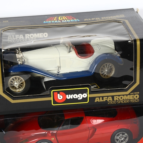 508 - HotWheels Diecast Red Enzo Ferrari Burago 1932 Alfa Romeo 2300 Spider, 1:18 scale models