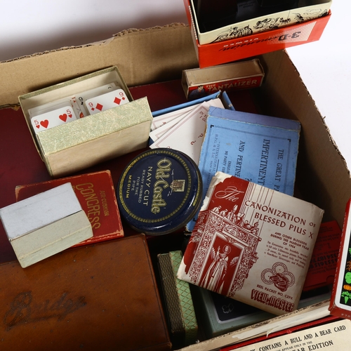 516 - Various Vintage games, including leather-cased bridge set, and 3-D Viewmaster