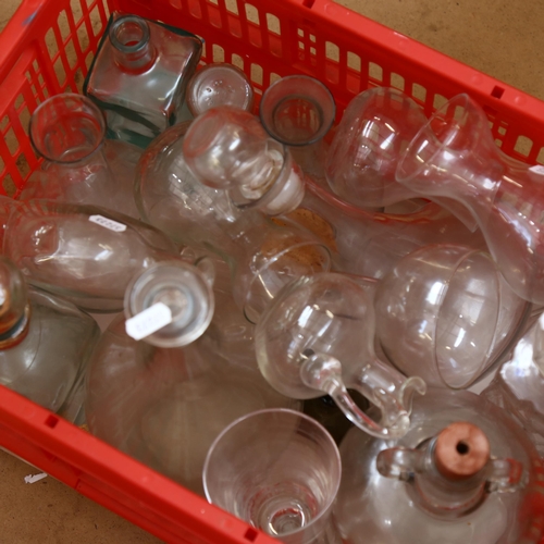 570 - Various flasks and decanters etc