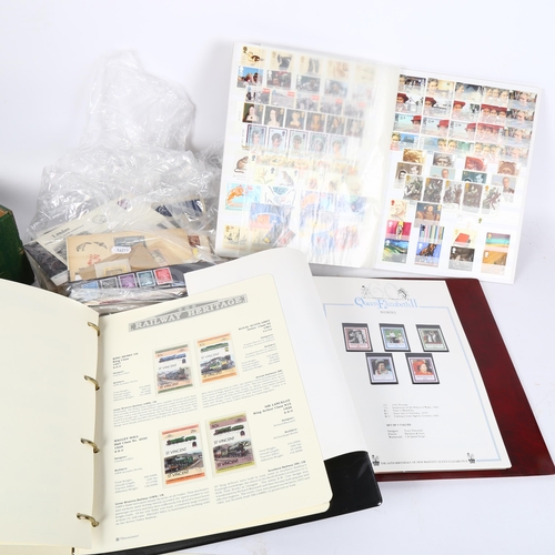 103 - An album of Queen Elizabeth II 60th birthday commemorative stamps, railway commemorative stamps etc