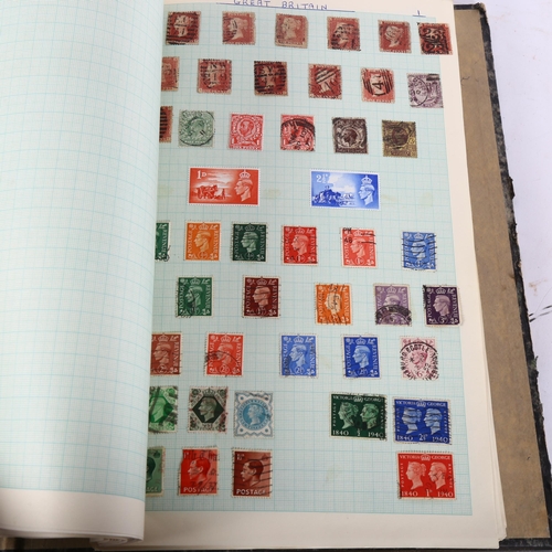 126 - An album of GB and world stamps, including Penny Reds, Hong Kong, and India