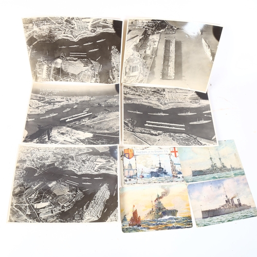 139 - 4 early 20th century Tuck's postcards, depicting warships, all with franked postage and script, and ... 