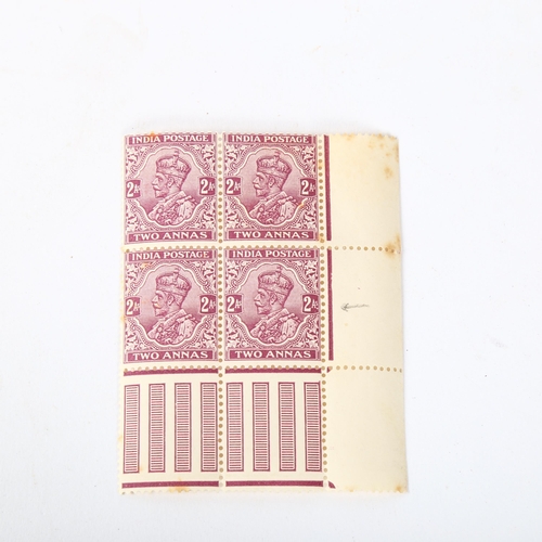 148 - POSTAGE STAMPS - India 2 Anna SG205A stop under the letter S mint not hinged