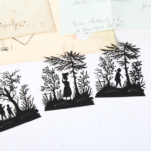 163 - 4 finely detailed Victorian paper cut-out silhouette pictures, in paper bindings (4)