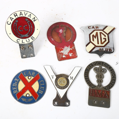 167 - An MG Car Club badge, plus 3 other car badges