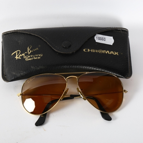 175 - A pair of Ray Ban Driving Series sunglasses, the bridge engraved B&L Ray-Ban 5814, with case