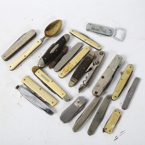 181 - A group of Vintage penknives, including Electrical Component Ltd, horn-handled penknife, silver-moun... 