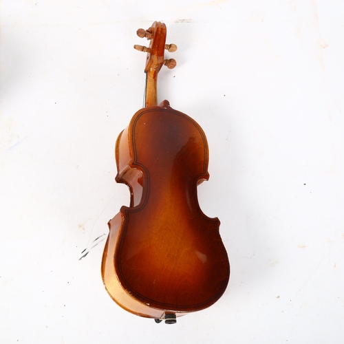 192 - A miniature 4-string violin, in fitted case, length 24cm