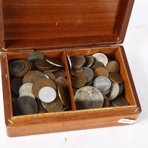 198 - A collection of pre-decimal English and foreign coins, including a 1997 £5 coin