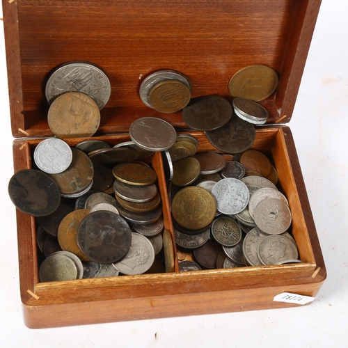 198 - A collection of pre-decimal English and foreign coins, including a 1997 £5 coin