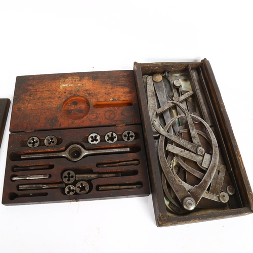 207 - A collection of engineering gauges, and cased tap and die set