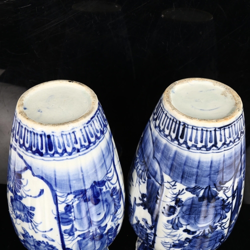 222 - A pair of Chinese blue and white baluster vases, height 30cm