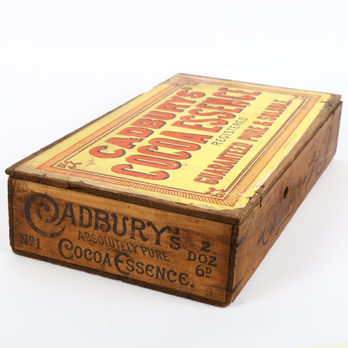 3 - A Vintage pine Cadbury's Cocoa Essence box, W39cm, H8cm, D21cm