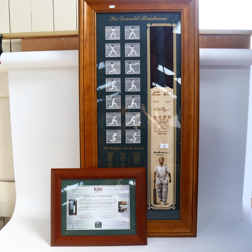 33 - A limited edition Sir Donald Bradman cricket bat, signed with hand painted portrait by Dave Thomas, ... 