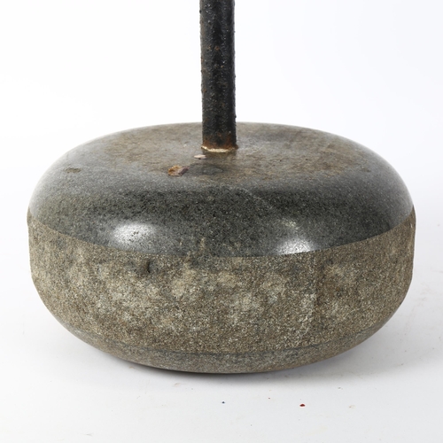 45 - A Scottish granite curling stone boot scraper, height 40cm